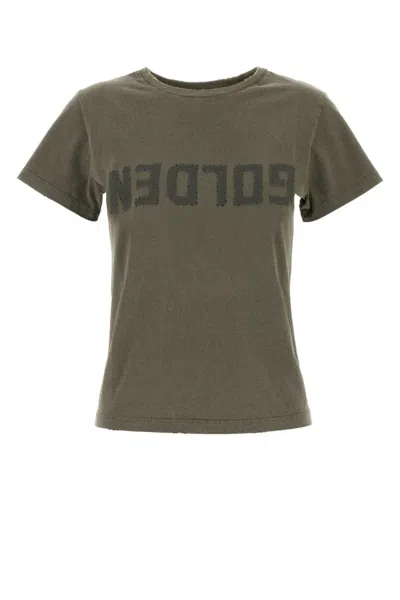 GOLDEN GOOSE OLIVE COTTON DORIS T-SHIRT