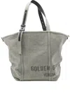 Golden Goose Sage Green Printed Logo Tote Bag With Structured Silhouette In Green