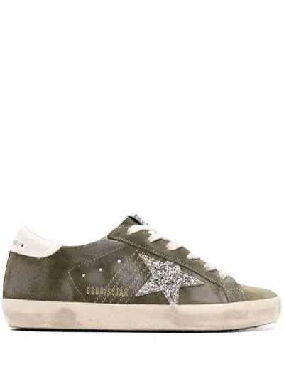 Golden Goose Olive Night Glitter Star Women's Fashion Sneakers For Ss24 In Green