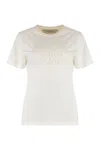 Golden Goose Jersey T-shirt With Metallic Star Detailing And Iconic Logo In Metallic