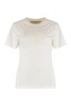 Golden Goose Jersey T-shirt With Metallic Star Detailing And Iconic Logo In White