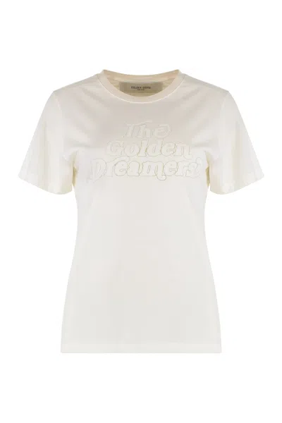 Golden Goose Olivia Cotton Crew-neck T-shirt In Metallic