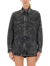 Golden Goose Journey Ollie Boyfriend Denim Button-up Shirt In Black