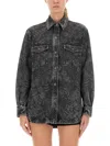 Golden Goose Journey Ollie Boyfriend Denim Button-up Shirt In Black
