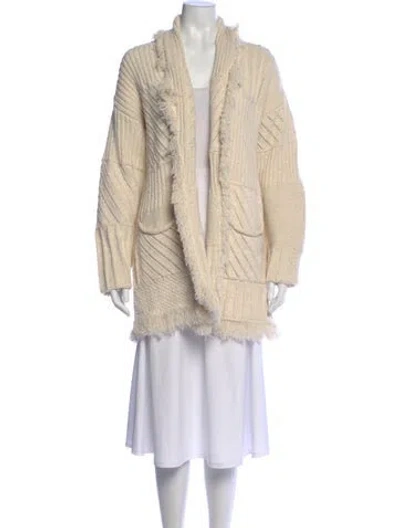 Pre-owned Golden Goose Open Front Sweater In Neutral