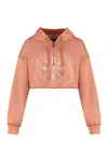Golden Goose Cropped Graphic-print Hoodie In Orange