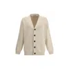 Golden Goose Sand Ribbed Texture Cardigan With Front Pockets