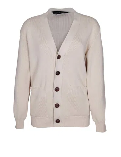 Golden Goose Organic Cotton Cardigan In Brown