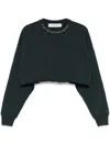 Golden Goose Golden Cropped Crewneck Sweatshirt In Black