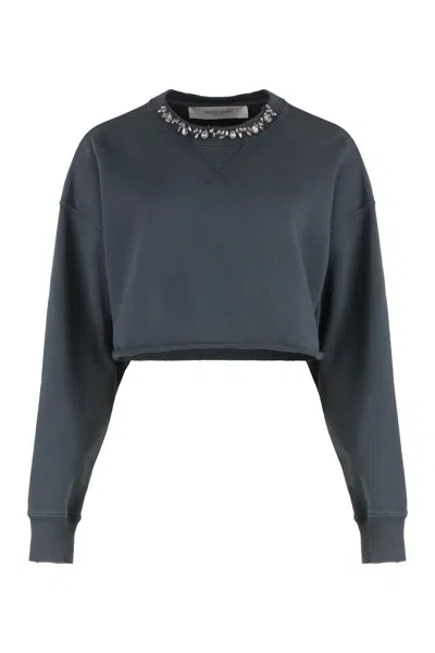 GOLDEN GOOSE GOLDEN GOOSE ORGANIC COTTON CROPPED SWEATSHIRT