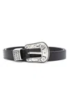 Golden Goose Db Washed Leather Belt Black In Black