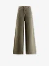 Golden Goose Ortensia Cotton And Linen Trousers In Green