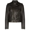 Golden Goose Leather Biker Jacket Clothing In Black