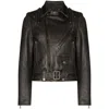 Golden Goose Leather Biker Jacket Clothing In Black
