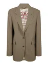 Golden Goose Women's Journey W`s Sb Over Jacket Maia Pinstripe Blend Viscose In Nude & Neutrals