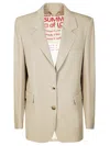 Golden Goose Pinstripe Oversized Blazer With Notched Lapel