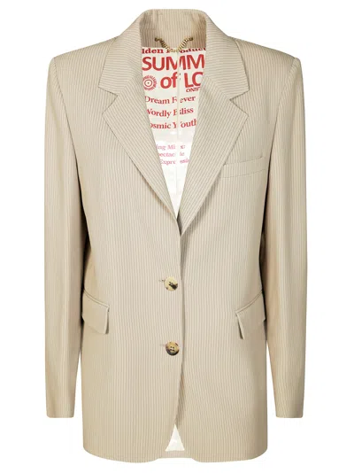 Golden Goose Over Jacket Maia Pinstripe Blend Viscose