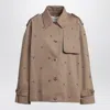 Golden Goose Oversized Beige Trench Coat With Crystals Women In Beige
