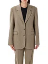 Golden Goose Herringbone Wool Oversized Blazer In Brown