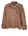 Golden Goose Crystals Embellished Oversized Short Trench Coat Clothing