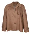 Golden Goose Crystals Embellished Oversized Short Trench Coat Clothing In Khaki Beige