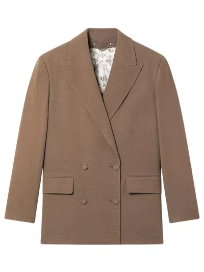 Golden Goose Oversized Double-breasted Wool Blazer In Brown