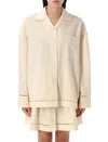 Golden Goose Texture Stripe Oversize Button-up Shirt