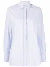 Golden Goose Women Striped Cotton Shirt In White - Infinity