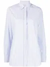 Golden Goose Women Striped Cotton Shirt In White - Infinity