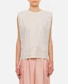 Golden Goose Aged White Sleeveless T-shirt Embellished With Crystals In White