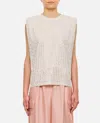 Golden Goose Aged White Sleeveless T-shirt Embellished With Crystals In White
