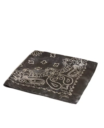 Golden Goose Paisley Print Silk Foulard In Brown