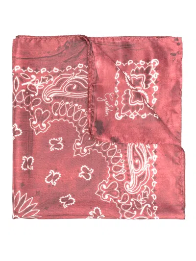 Golden Goose Paisley-print Silk Scarf In Brown