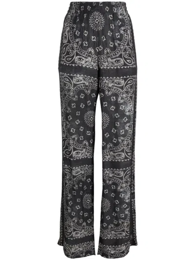 Golden Goose Paisley-print Wide-leg Trousers In Grey