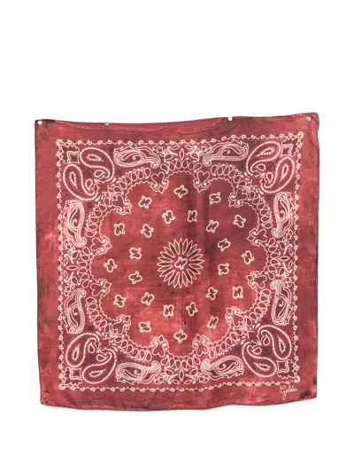 Golden Goose Paisley-print Scarf In Red