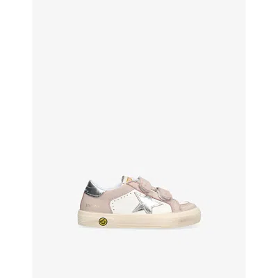Golden Goose Pale Pink Kids' May Leather Low-top Trainers Eur 26 / 8.5 Uk
