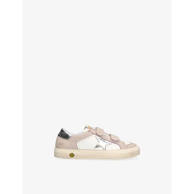 Golden Goose Pale Pink Kids' May Leather Low-top Trainers Eur 28 / 10 Uk
