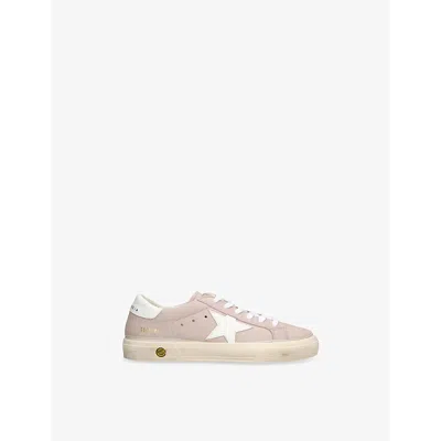 Golden Goose Pale Pink Kids' May Leather Low-top Trainers Eur 37 / 4 Uk