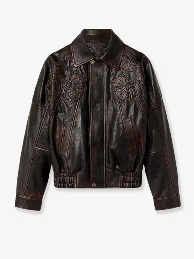 Golden Goose Palmer Leather Jacket In Black