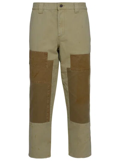 Golden Goose Panlled Trousers In Yellow Cream