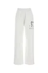 Golden Goose Relaxed Fit White Trousers With Bold Graphic Print In White