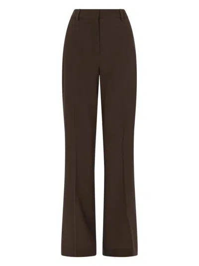Golden Goose Tailored Trousers Flared Leg Crease Detail In Brown