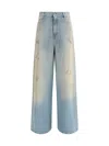 Golden Goose Journey Ws Melody Boyfriend Pant Cotton In Blue