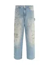 Golden Goose Men Destroyed Denim Cotton Jeans In Blue