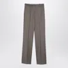 Golden Goose Light Grey Wool Trousers With Darts In Brown