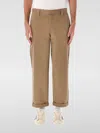 Golden Goose Khaki Beige Cotton Blend Trousers In Kaki