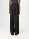 Golden Goose Pant Wide Leg In Light Dry Wool Gabardine In Black
