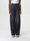 Golden Goose Wide Leg Pleated Denim In Schwarz