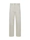 Golden Goose Kim Studded Stripe Cotton Denim Straight Leg Jeans In Heritage White