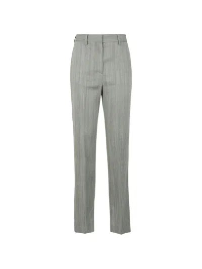 Golden Goose Pants In Gray Pinstripe Wool Blend